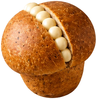 Earl Grey bun with beads of milk cream