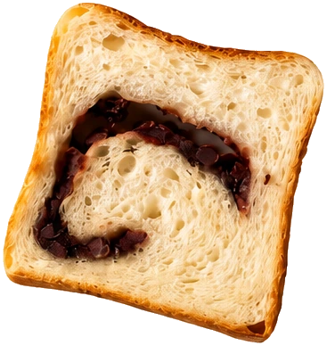 Red-bean swirl bread slice
